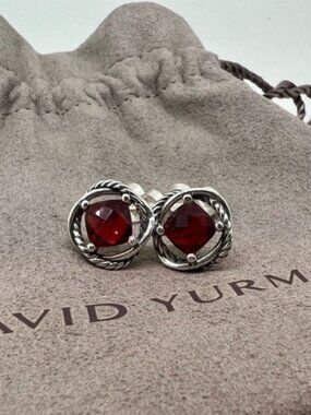David Yurman Infinity Earrings Garnet